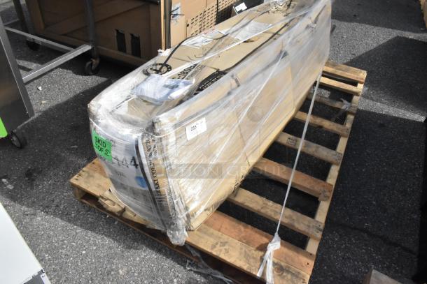 Brand new Hoshizaki HNC-180BA-L-SLH sushi display case, 71", left compressor, wrapped on a pallet. Scratch and dent condition.