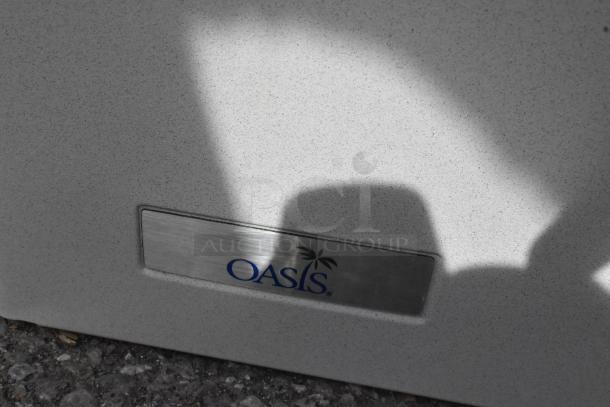 Oasis Versacooler II PG8ACSL-SK310 drinking fountain in greystone. Brand new, bi-level, 115V, 1 phase, scratch and dent.