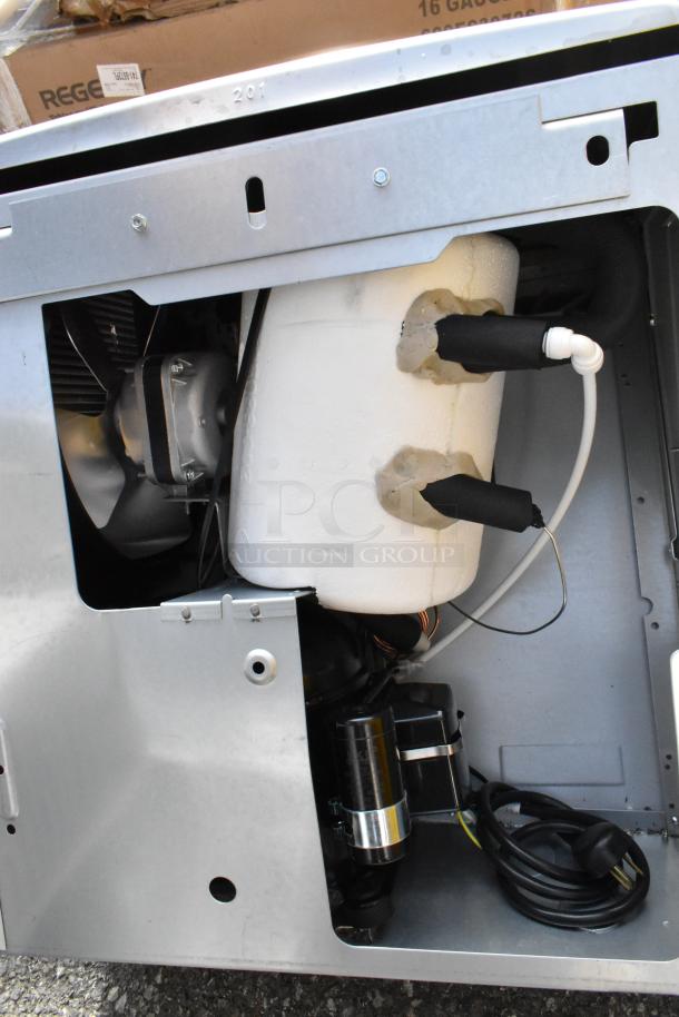 Oasis Versacooler II PG8ACSL-SK310 bi-level drinking fountain, 8 GPH, new scratch and dent, 115V, internal components view.