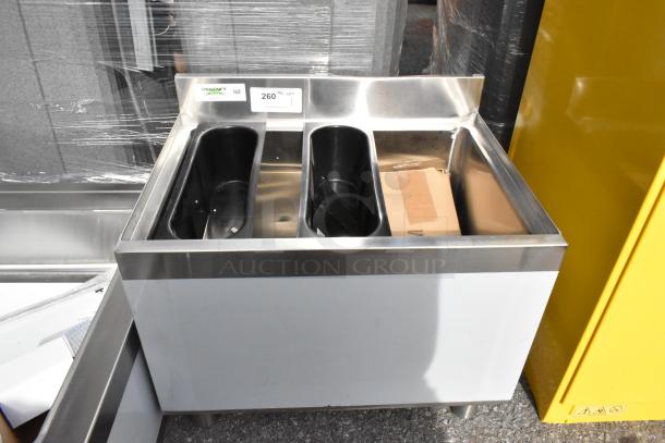 BRAND NEW Regency 600IB1824 stainless steel sliding lid for 18" x 24" underbar ice bin; minor scratches, label attached.