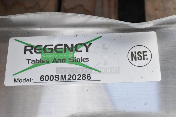 Regency 600SM20286 33" stainless steel floor mop sink, new, with NSF label. One compartment, 28" x 20" x 6" bowl.