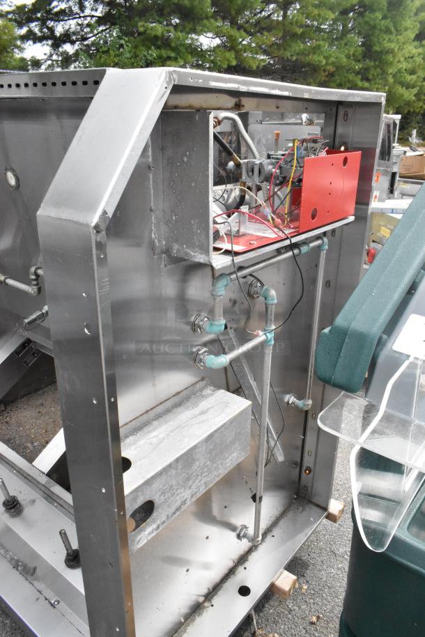 5' Wells stainless steel self-contained grease hood, visible wiring and piping, used condition.