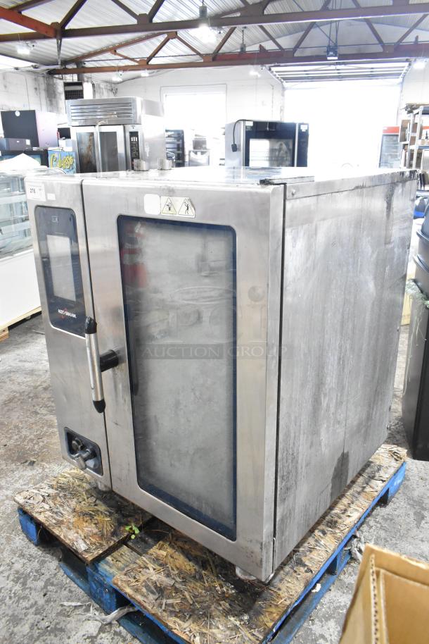 2018 Alto Shaam CTP10-10E stainless steel combi convection oven, commercial electric, 208/240V, 3 phase, fair condition.