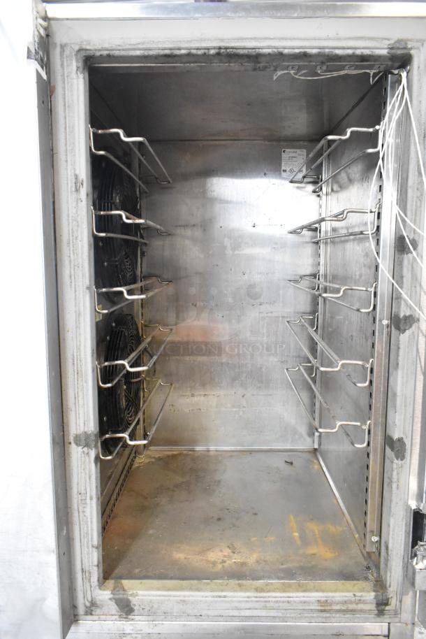 Randell BC-18 stainless steel commercial blast chiller with 4 probes, visible internal racks. 115/230 volts, 1 phase.