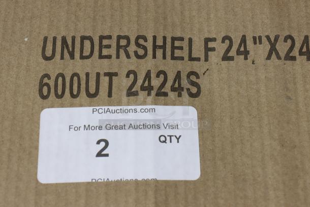 Brand new Regency adjustable stainless steel undershelf for 24" x 24" tables, model 600UT2424S, 18 gauge.