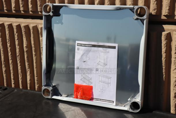 BRAND NEW Regency stainless steel undershelf for 24" x 24" tables, 18 gauge, with assembly instructions and hardware. Model 600UT2424S.