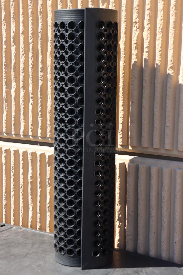 Lavex 844LDM35BLKBEV 3' x 5' black rubber anti-fatigue mat, heavy-duty, diamond pattern, beveled edge, 1/2" thick, new.