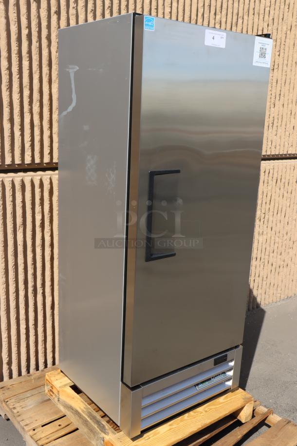 Brand new True T-12-HC refrigerator, 24 7/8" solid door, scratch-n-dent condition, needs cord replacement.