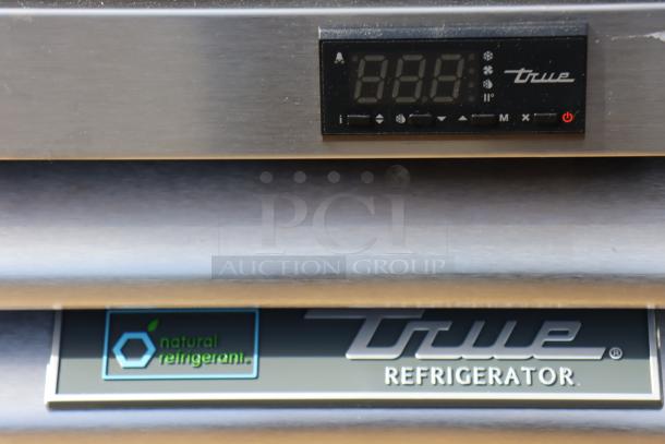 Brand new True T-12-HC reach-in refrigerator, 24 7/8", scratch-n-dent, digital display, natural refrigerant label, 115V. Cord replacement needed.