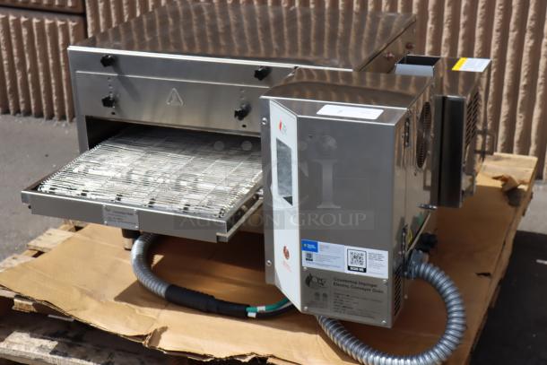 Cooking Performance Group 351ICOEVD ventless electric conveyor oven, 32" belt, minor dents, dinged, slightly bent conveyor.