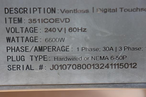 BRAND NEW Cooking Performance Group 351ICOEVD Ventless Impinger Electric Conveyor Oven, 240V, 6700W, minor dents, slight conveyor bend.