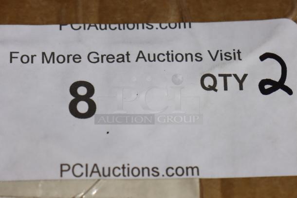 Label showing PCI Auctions website, auction quantity "QTY 2", and number "8"; no chafer visible.