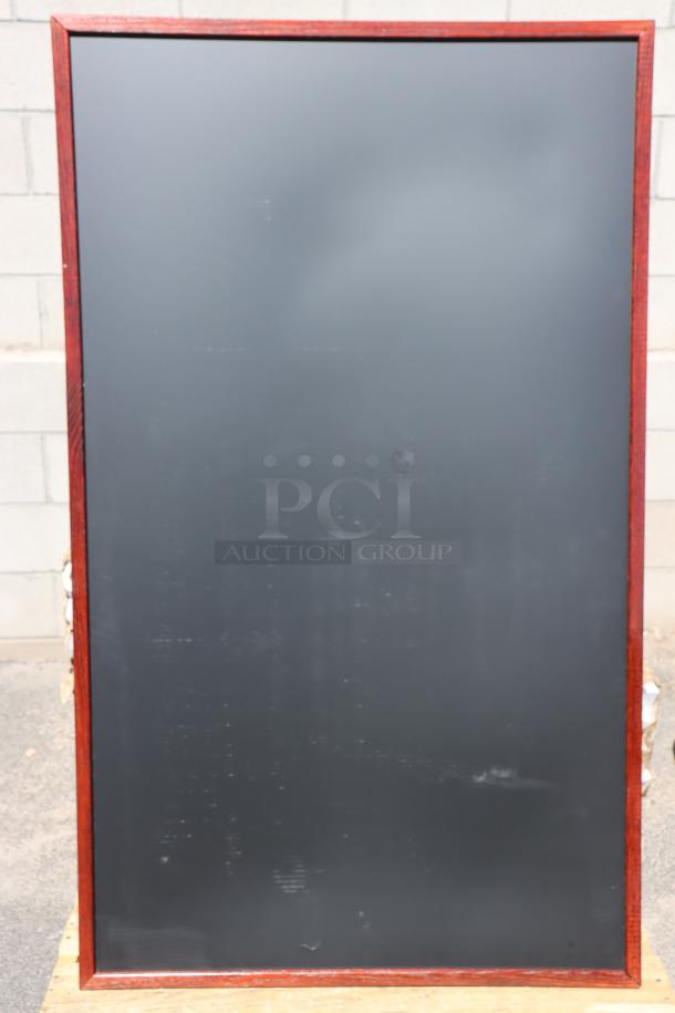 BRAND NEW Aarco OC3660NTM 36"x60" black chalkboard with mahogany frame, scuffs/scratches on board surface.