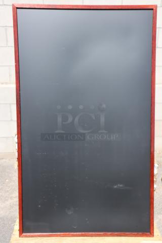 BRAND NEW Aarco OC3660NTM 36"x60" black chalkboard with mahogany frame, scuffs/scratches on board surface.