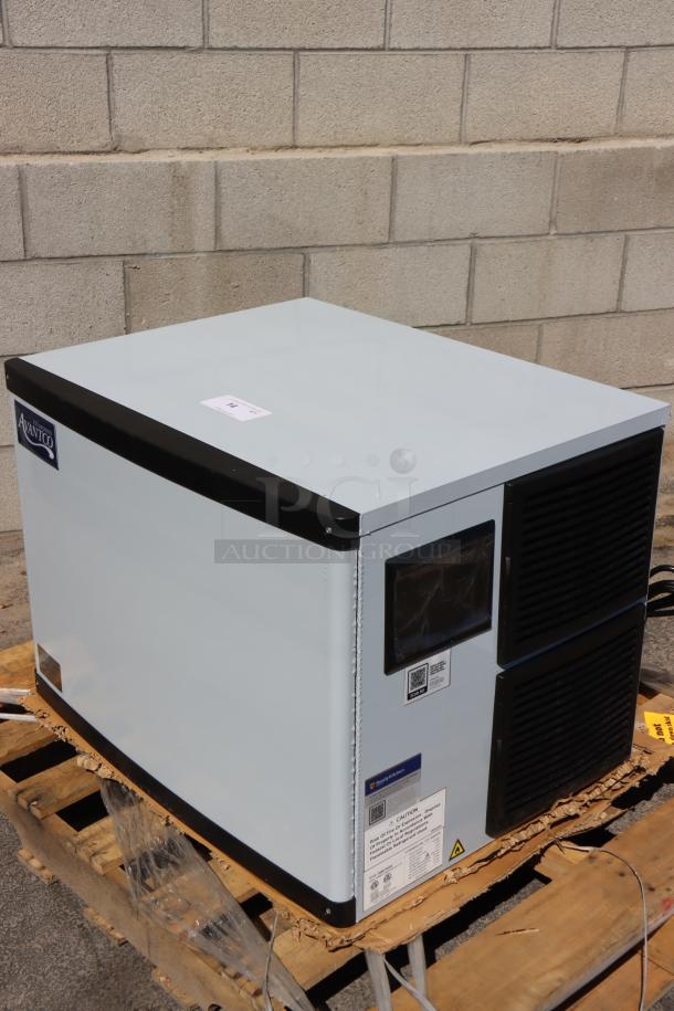 Brand new Avantco Ice MC-H-530-A 30" air-cooled ice machine, 500 lb capacity, model MCH530A, small fin indentation.