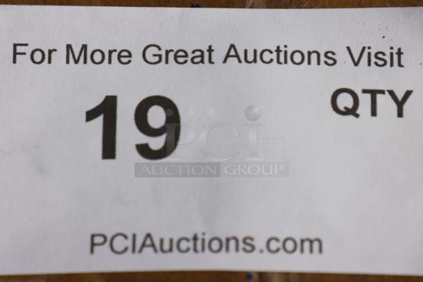 Label displaying "For More Great Auctions Visit PCIAuctions.com QTY 19".