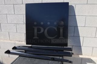 Brand new Lancaster Table & Seating 164BA3232BLK Alloy 31.5"x31.5" onyx black bar height table. Package damaged.