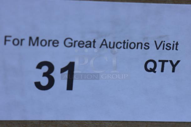 Label showing auction quantity number "31" with text for more auctions.