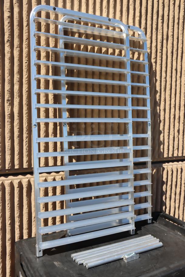 BRAND NEW Regency 600RIR16KD 16 Pan Aluminum Rack, unassembled. Scratch-N-Dent, original packaging damaged.