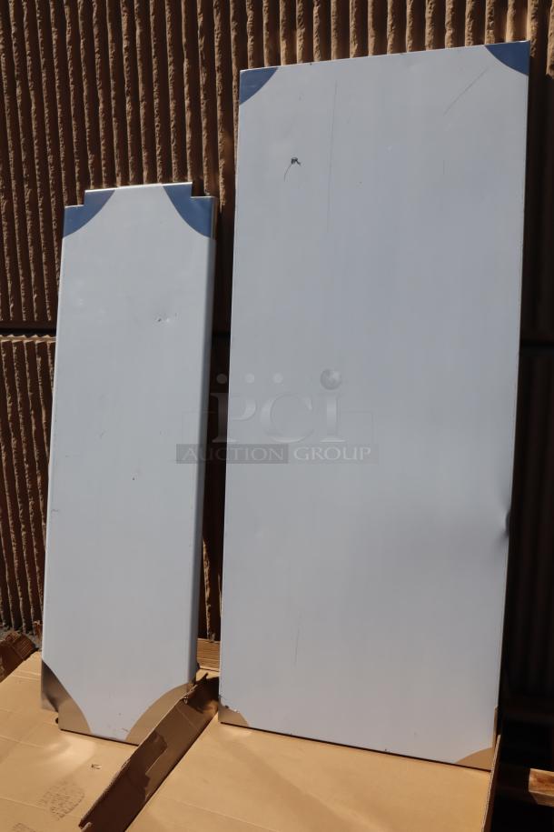 Brand new Regency 600FWT3072US folding work table. 30"x72" stainless steel, 18-gauge, with removable undershelf. Box damaged.