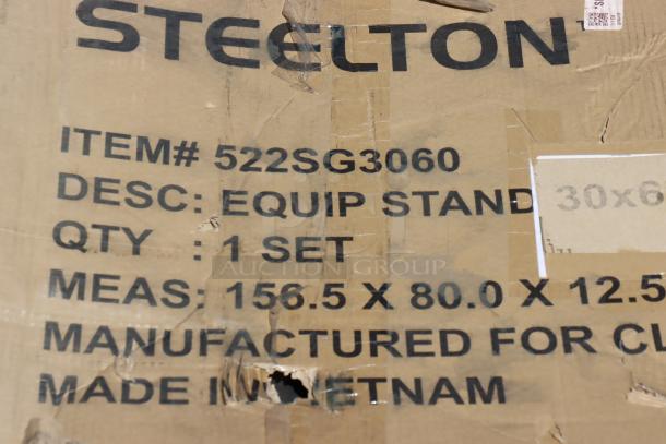 BRAND NEW SCRATCH-N-DENT Steelton 30"x60" 18-Gauge Stainless Steel Equipment Stand, model 522SG3060. Box torn; minor backsplash dent.