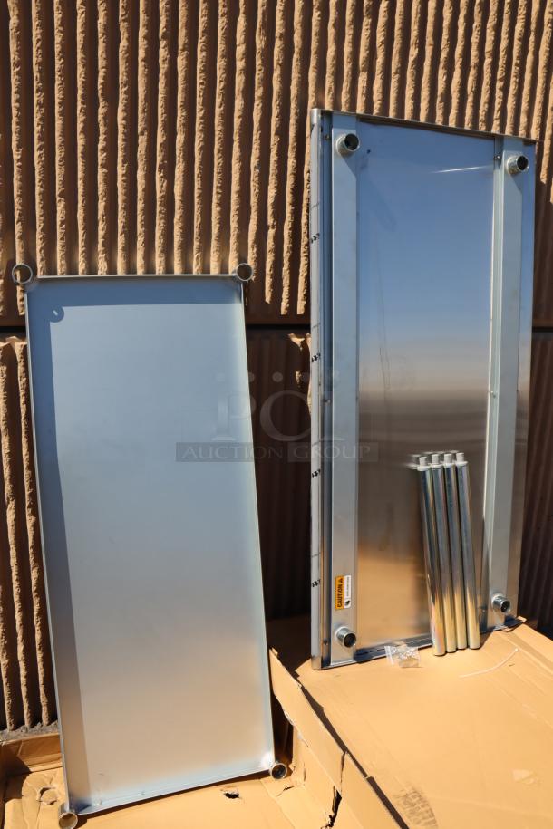 BRAND NEW Steelton 30" x 60" stainless steel equipment stand, model 522SG3060. Minor dent on backsplash, box damaged.