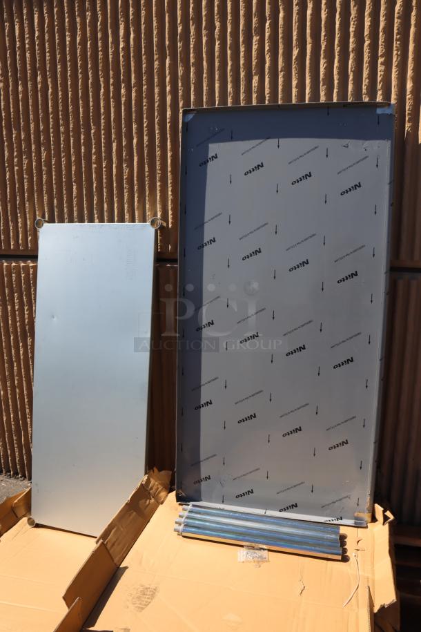 Brand new Steelton 30" x 60" 18-gauge stainless steel equipment stand, damaged box, minor dent in backsplash, model 522SG3060.