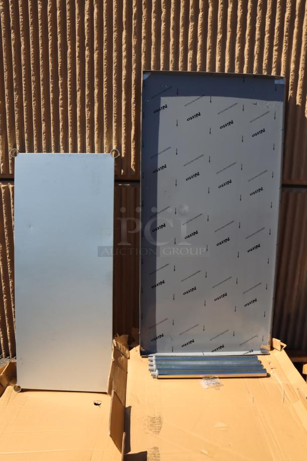Brand new Steelton 30" x 60" stainless steel equipment stand with undershelf. Box damaged, backsplash has minor denting. Model 522SG3060.