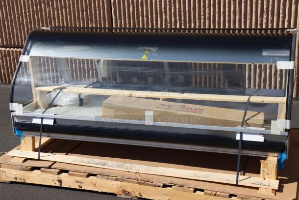 Brand new Alto-Shaam ED3-72 black heated display case, 72", needs small glass window replacement, model ED3-72 BK.