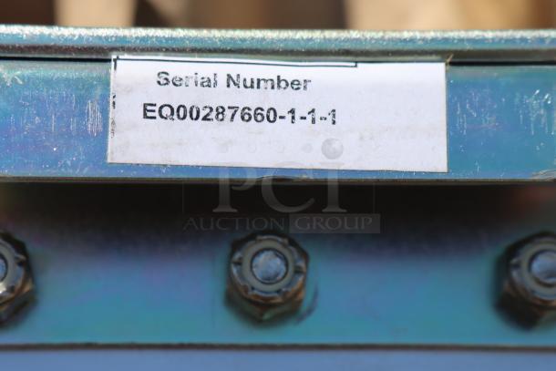 Curtron Service-Pro Series 30 swinging door label, serial number EQ00287660-1-1-1. Aluminum, 36" x 84" opening.