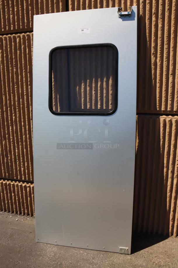 Brand new Curtron Service-Pro Series 30 aluminum swinging door, 36x84", minor scratches, model SPD30AL-S3684CLARK.