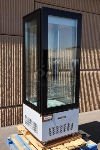 Brand new Avantco GD4C-15-HC copper glass display case, 74.8" tall, working order, glass damage on one side.