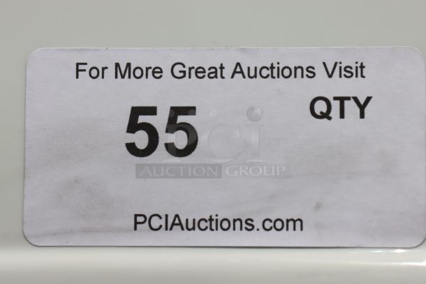 Label with "For More Great Auctions Visit," "55 QTY," and "PCIAuctions.com" in black text on a white background.