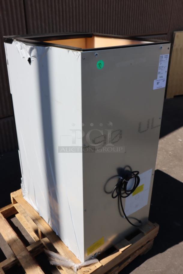 Avantco HBN120-22 hotel ice dispenser, 22" wide, 120 lb. capacity, 115V, seen with minor dings, out of packaging.