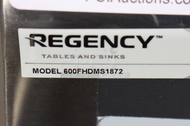 Regency 600FHDMS1872 hand sink label; new, missing packaging, for triple 8" faucets.