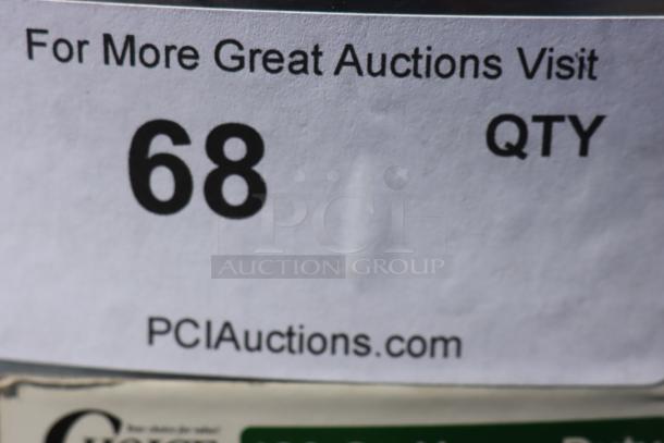 Auction label with "68 QTY" and "PCIAuctions.com" for Choice 471SP160QTHD 160 Qt. Aluminum Stock Pot.