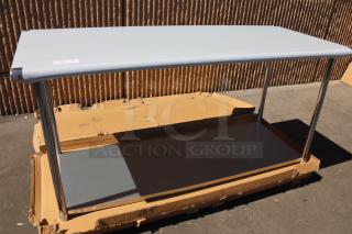 Steelton 522ETSG3072 stainless steel work table, 30"x72", 18 gauge, with undershelf. Brand new, minor scratches visible.