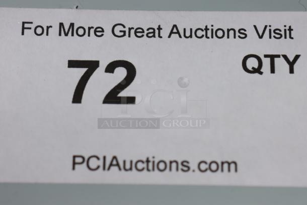 White auction tag reading "72 QTY" with "For More Great Auctions Visit PCIAuctions.com" printed above and below.
