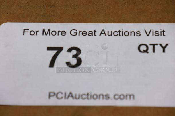 Label showing "73 QTY" with "PCIAuctions.com" and "For More Great Auctions Visit."