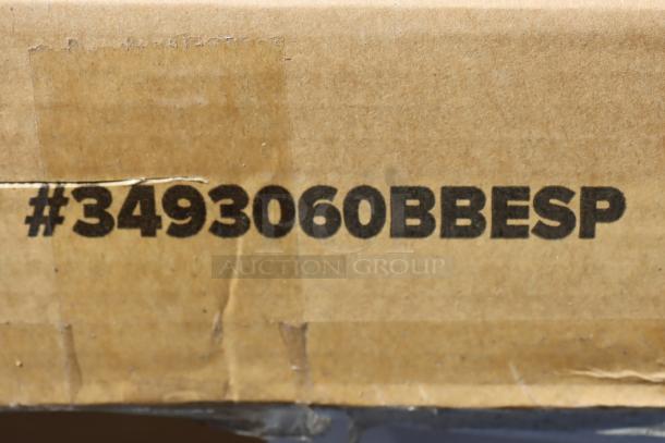 BRAND NEW SCRATCH-N-DENT: Lancaster 30" x 60" espresso butcher block table top, model 3493060BBESP. Box broken, scratched.