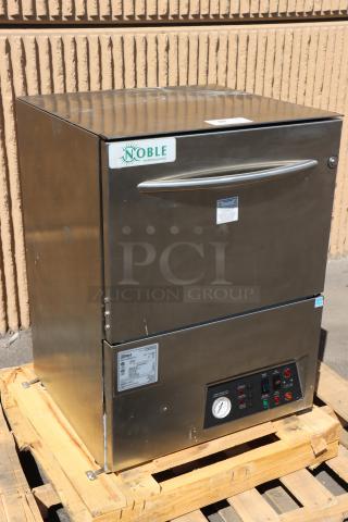 Brand new Noble Warewashing WAREFORCE UL-30 dishwasher with built-in chemical pumps. Scratch-n-dent, 115V, 13.2 Amps.
