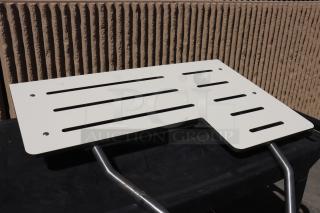 BRAND NEW scratch-n-dent Bobrick B-5181 white phenolic folding shower seat, reversible, missing wall mount.