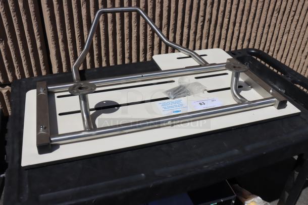 BRAND NEW Bobrick B-5181 white reversible phenolic folding shower seat. Scratch-n-dent, missing wall mount.