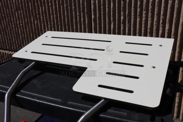 BRAND NEW Bobrick B-5181 white reversible phenolic folding shower seat. Scratch-n-dent, missing wall mount.
