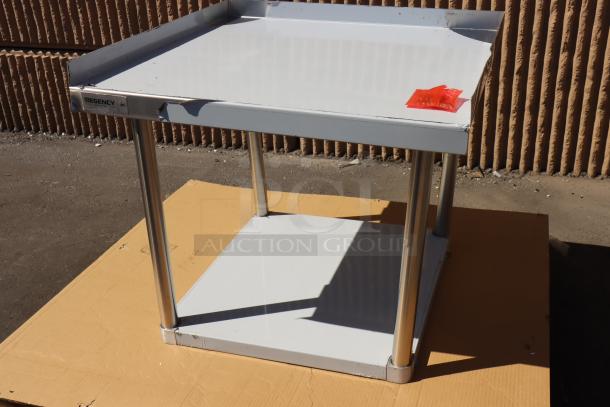 Regency 600ES3030S 30" x 30" 16-gauge stainless steel equipment stand with undershelf, brand new with minor scratches.