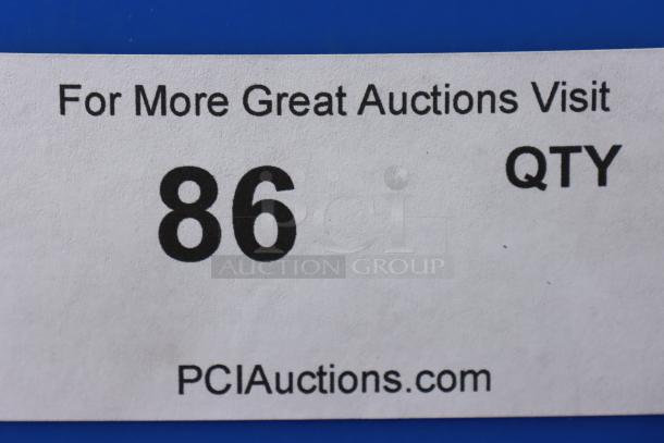 Auction label displaying "For More Great Auctions Visit PCIauctions.com," item number 86, and quantity (QTY).