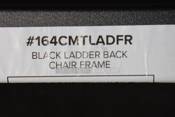 Lancaster Table & Seating Ladder Back Chair Frame, Model 164CMTLADFR, Black, New Scratch-N-Dent, Frame Only.