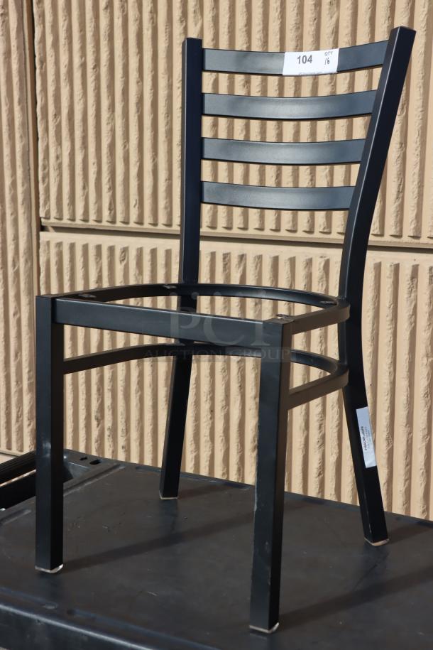 Lancaster Table & Seating ladder back chair frame in black, model 164CMTLADFR. Brand new, scratch-n-dent condition.