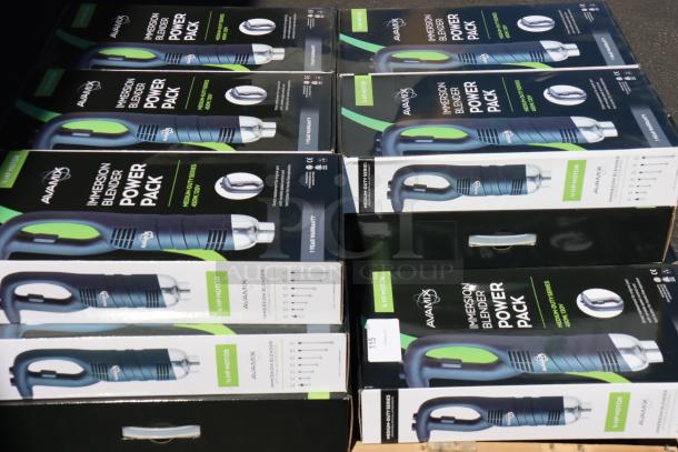 Brand new AvaMix 928PIBPPMDDX immersion blender power packs in boxes; 3/4 hp, 120v, for medium-duty use.