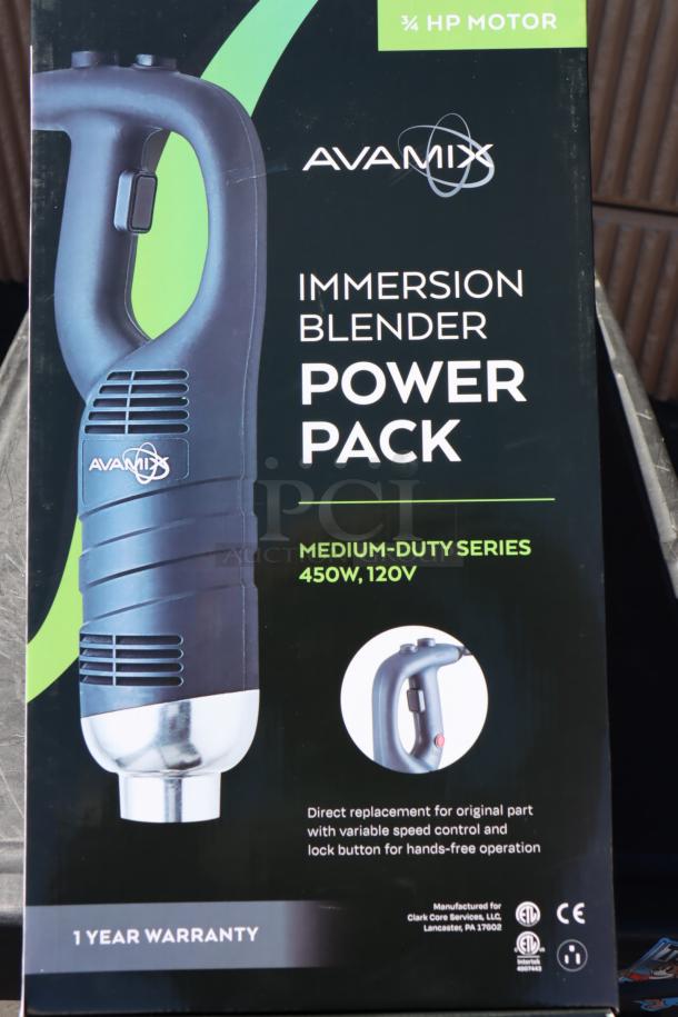 AvaMix 928PIBPPMD Power Pack for IBMD Series Immersion Blenders, 3/4 hp, 120v. Brand new in box. 1-year warranty.